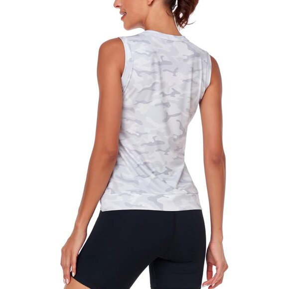 Women's Athletic Tank Top Quick Dry Sun Protection Crossover Hem Small - Picture 4 of 6